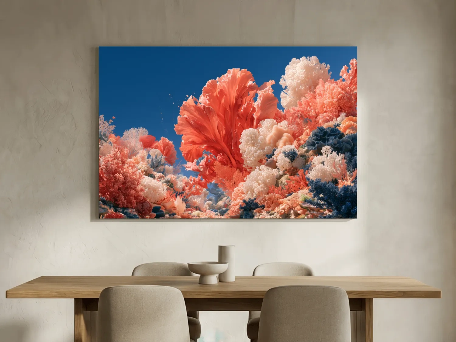 Vibrant Coral Reef Artwork - Marine Life Wall Art