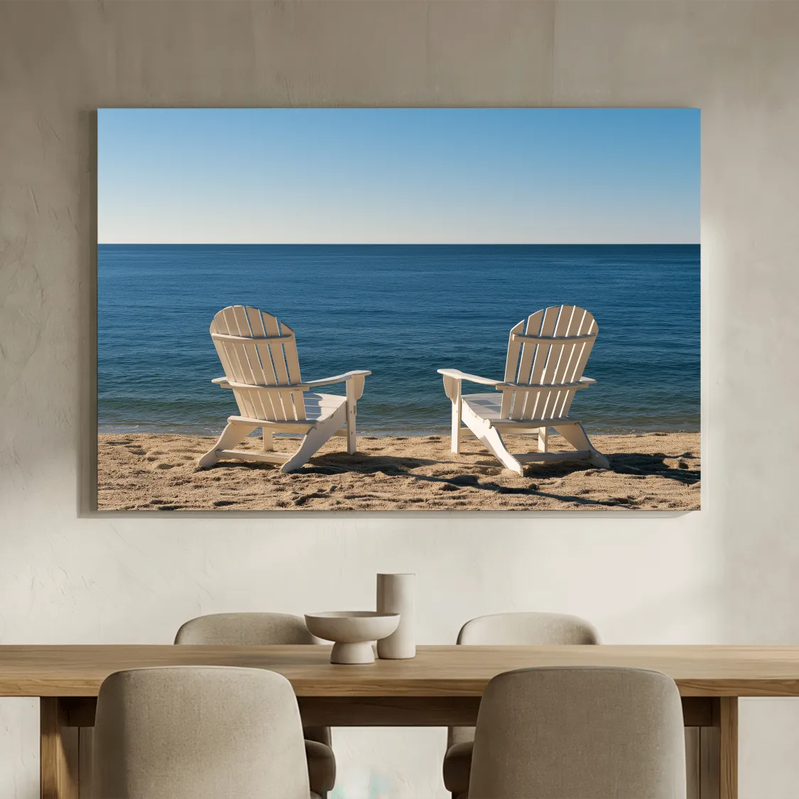 Classic Adirondack Chairs by the Ocean - Hamptons Photographic Wall Art