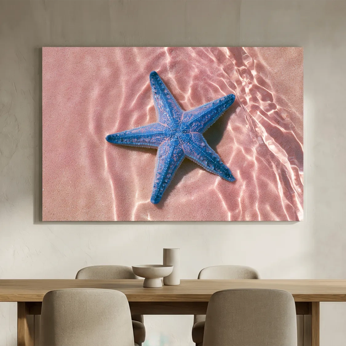 Minimalist Starfish Underwater - Photographic Marine Life Wall Art