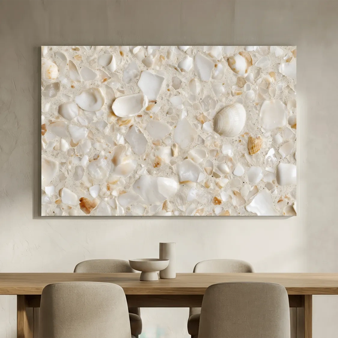 Seashell Terrazzo Pattern - Minimalist Coastal Wall Art