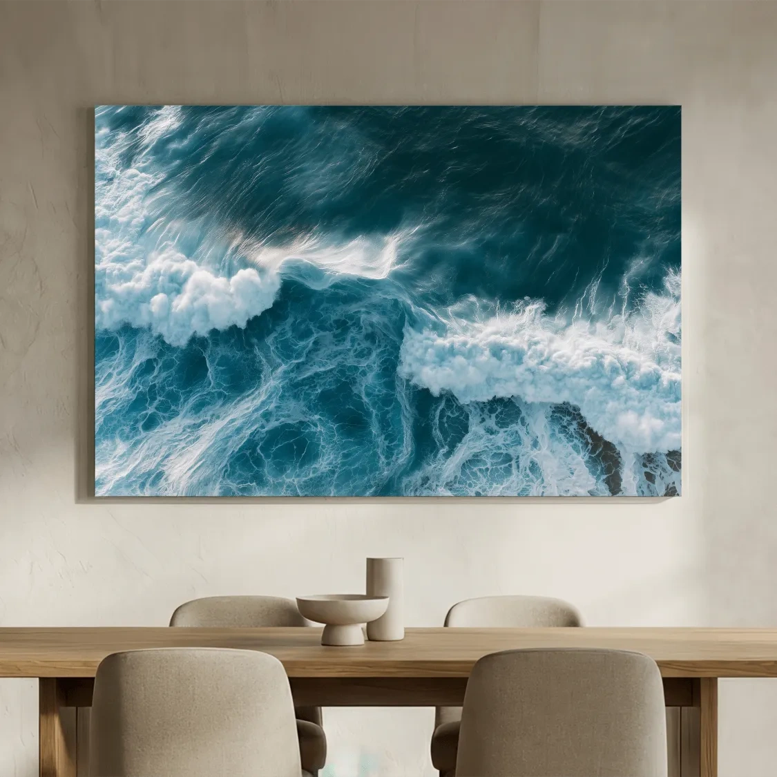 Aerial Crashing Waves - Abstract Photographic Ocean Wall Art