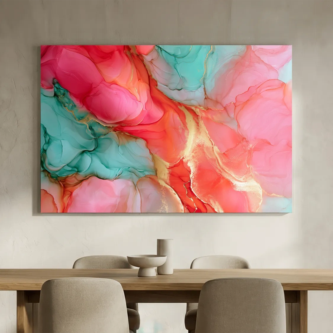 Abstract Alcohol Ink Fluid Water Painting - Vibrant Wall Art