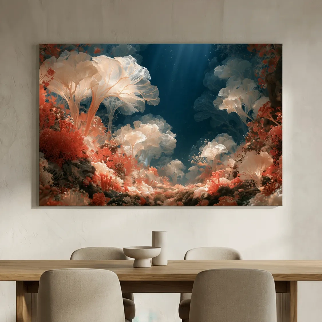 Surreal Coral Reef Garden Artwork - Elegant Underwater Wall Art
