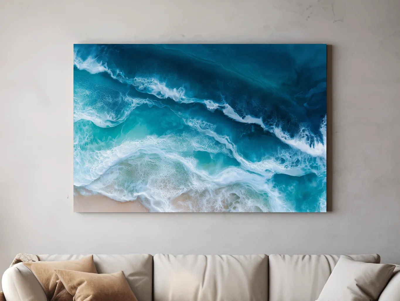 Aerial Crashing Ocean Waves - Abstract Seascape Wall Art