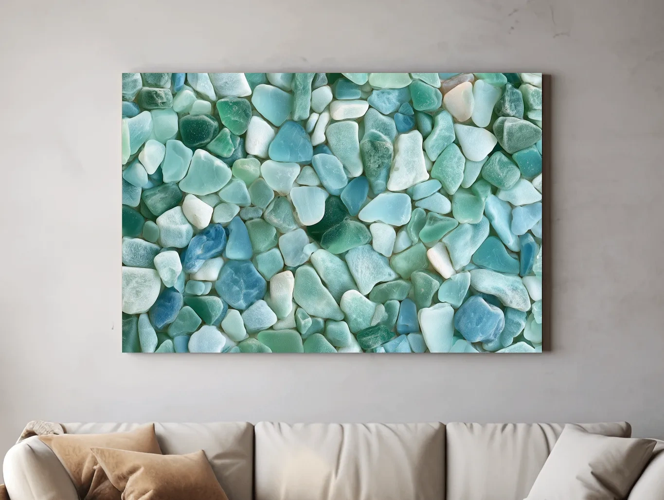 Sea Glass Mosaic Design - Frosted Coastal Wall Art