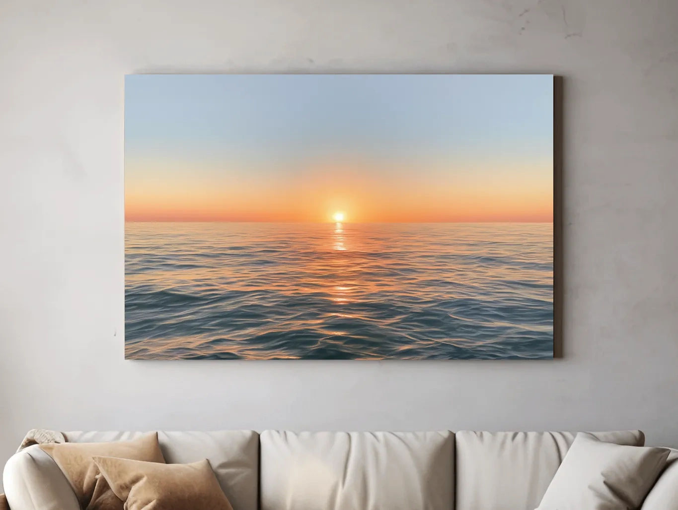 Golden Hour Ocean Sunset Drawing - Tranquil Horizon Wall Art