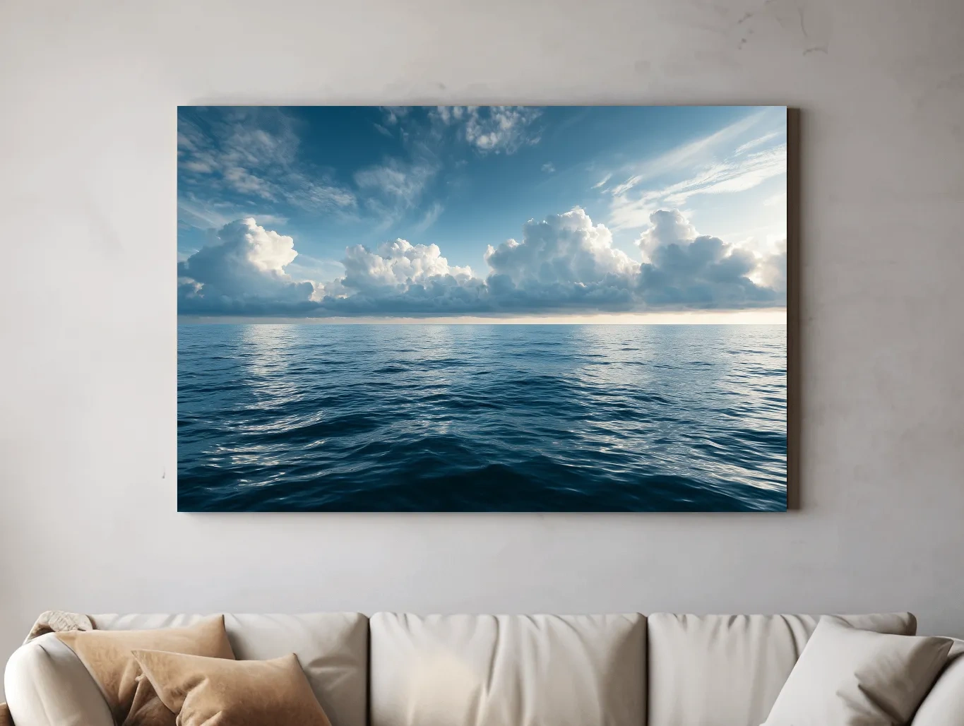 Serene Ocean Horizon Photography - Dramatic Seascape Wall Art