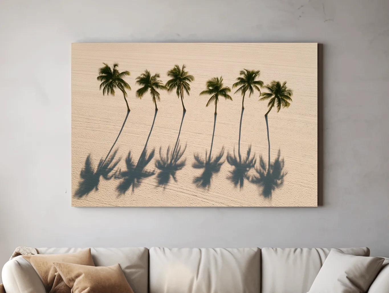 Aerial Tropical Palm Shadows - Minimalist Photographic Wall Art