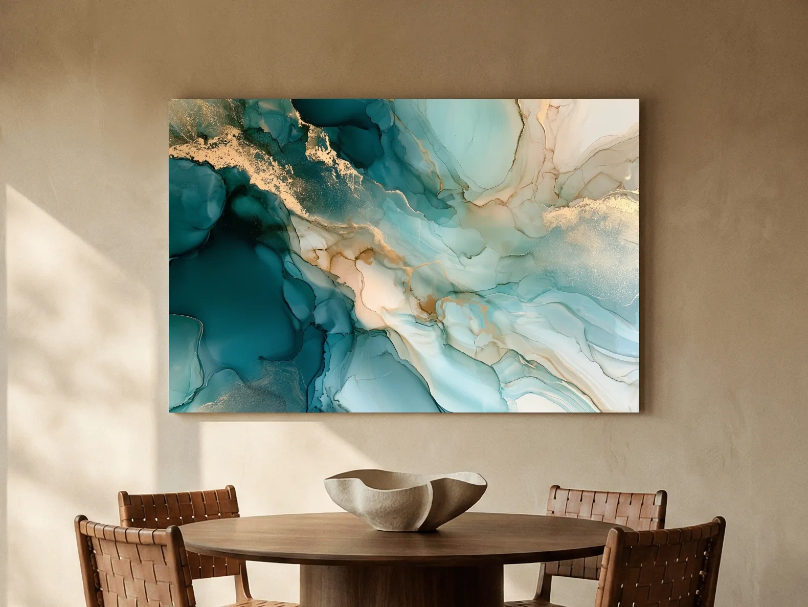 Alcohol Ink Abstract Painting - Luxurious Coastal Wall Art
