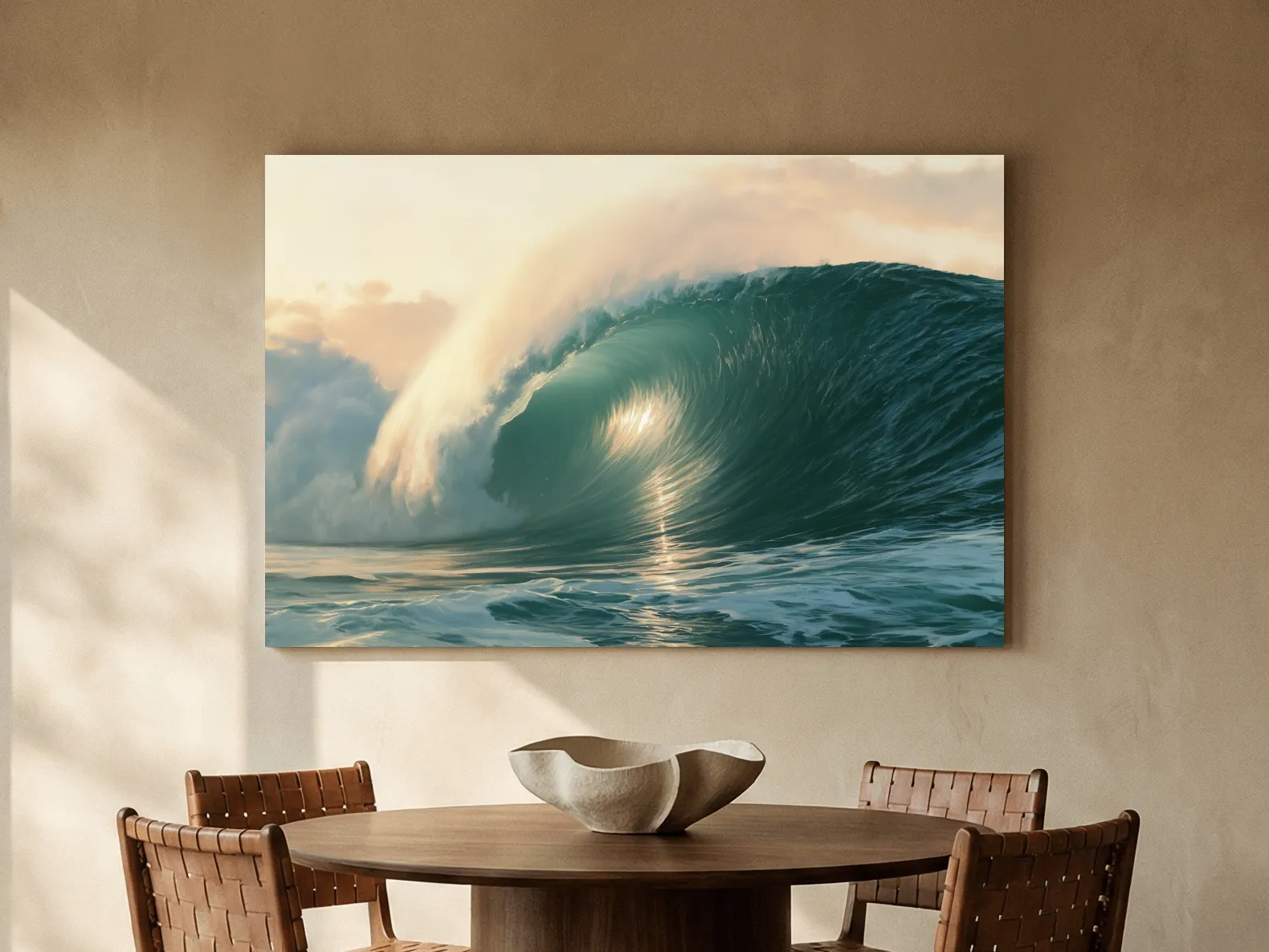 Tropical Point Break Wave Painting - Dramatic Surf Wall Art
