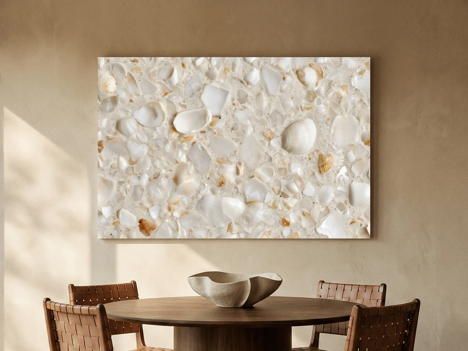 Seashell Terrazzo Pattern - Minimalist Coastal Wall Art
