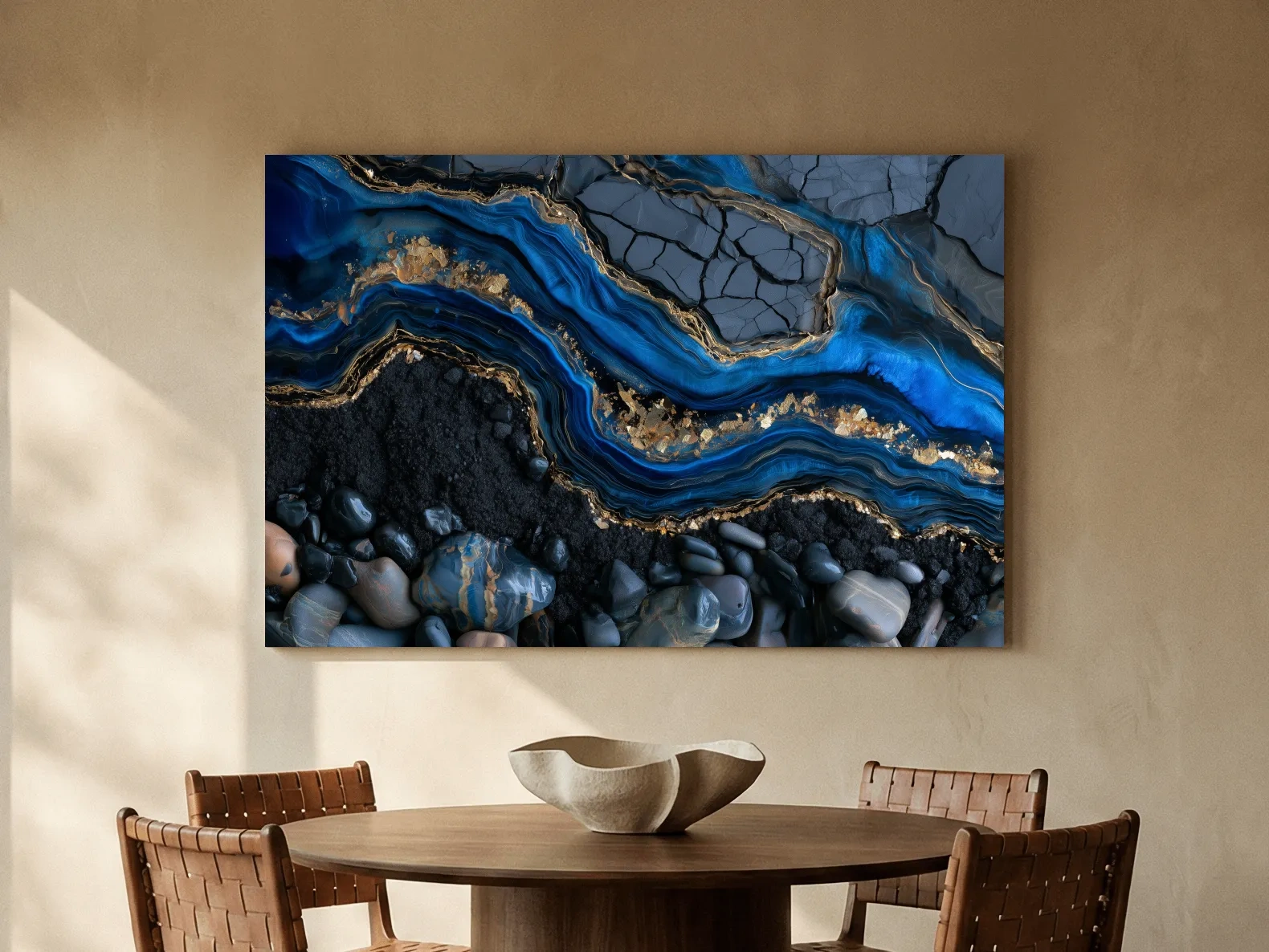 Oceanic Geode Pebble Strata - Abstract Natural Stone Wall Art