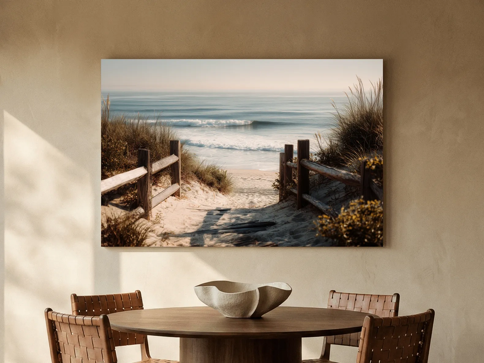 Serene Beach Dune Path - Photographic Style Coastal Wall Art