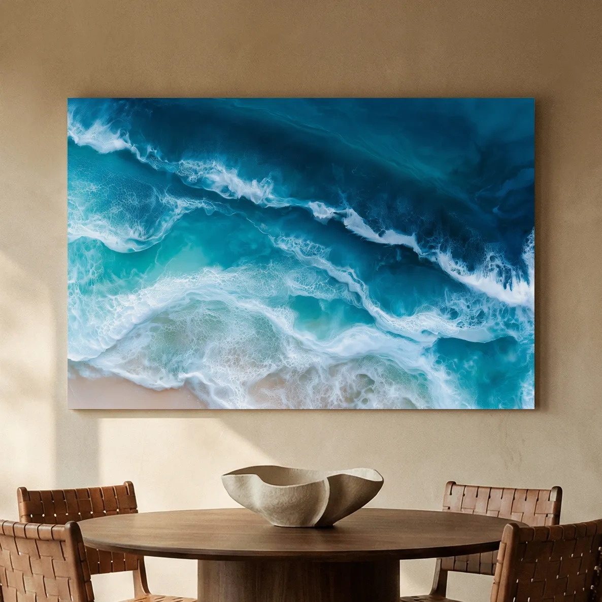Aerial Crashing Ocean Waves - Abstract Seascape Wall Art