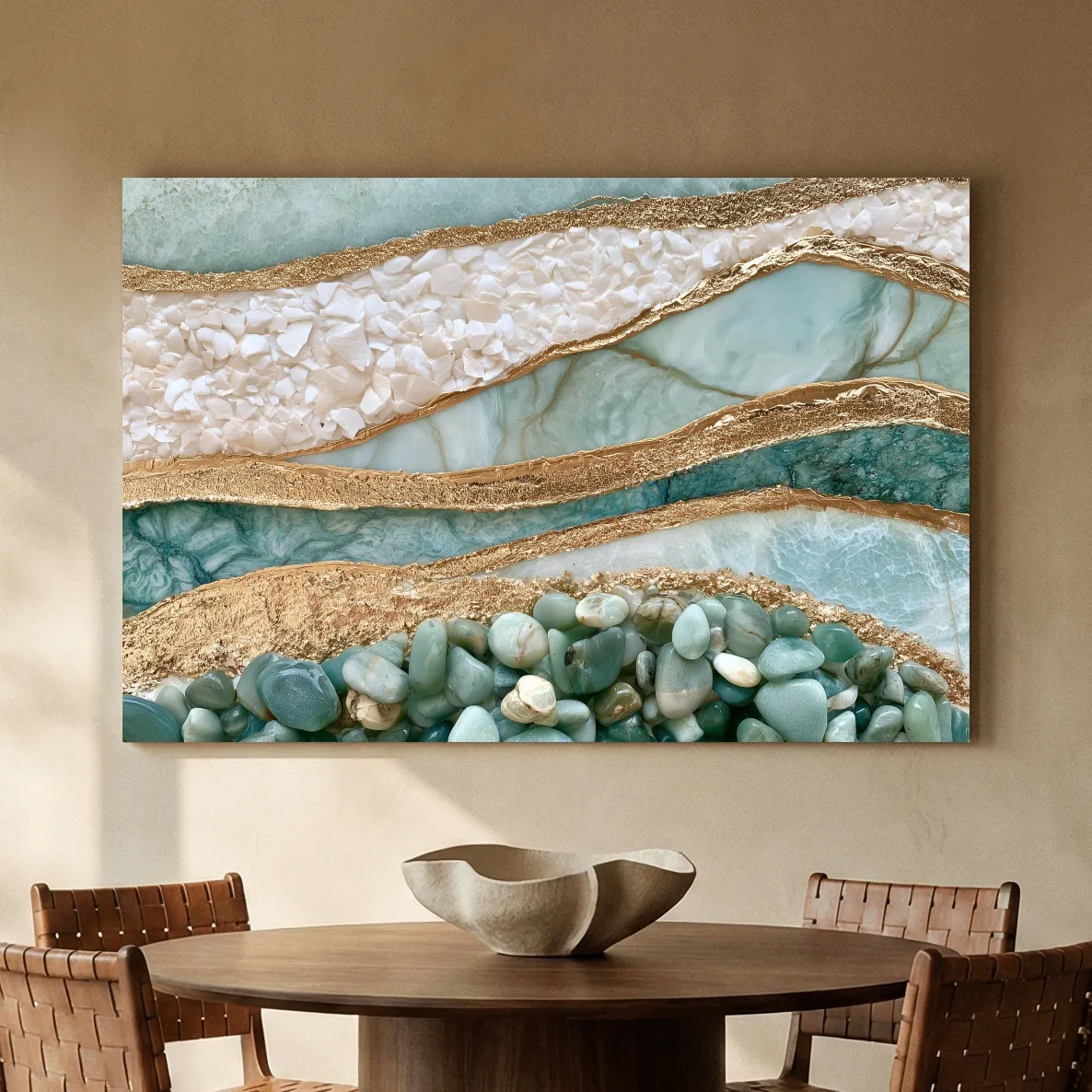 Sea Glass Pebble and Stone Strata - Abstract Natural Wall Art