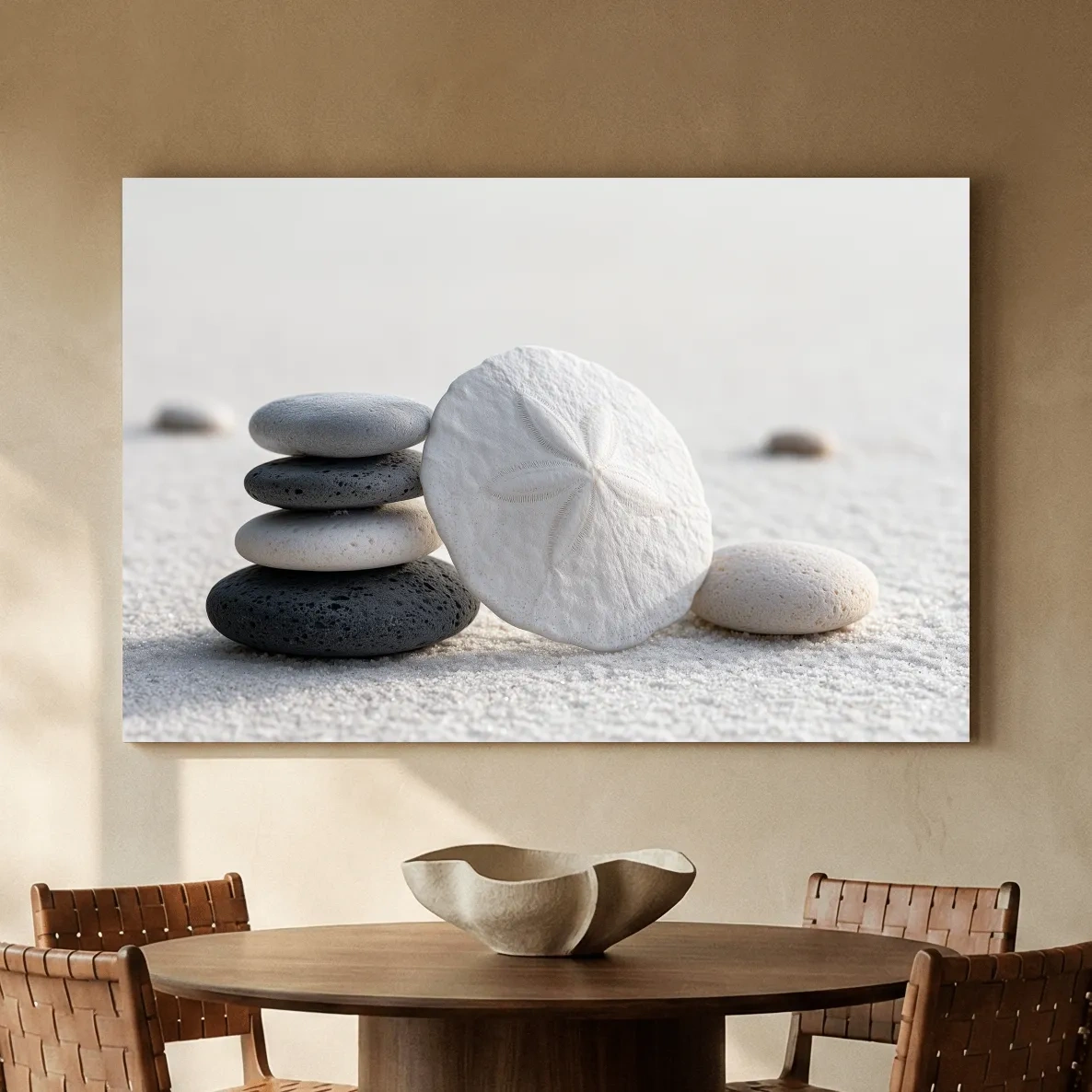Sand Dollar Pebble Still Life - Photographic Coastal Wall Art