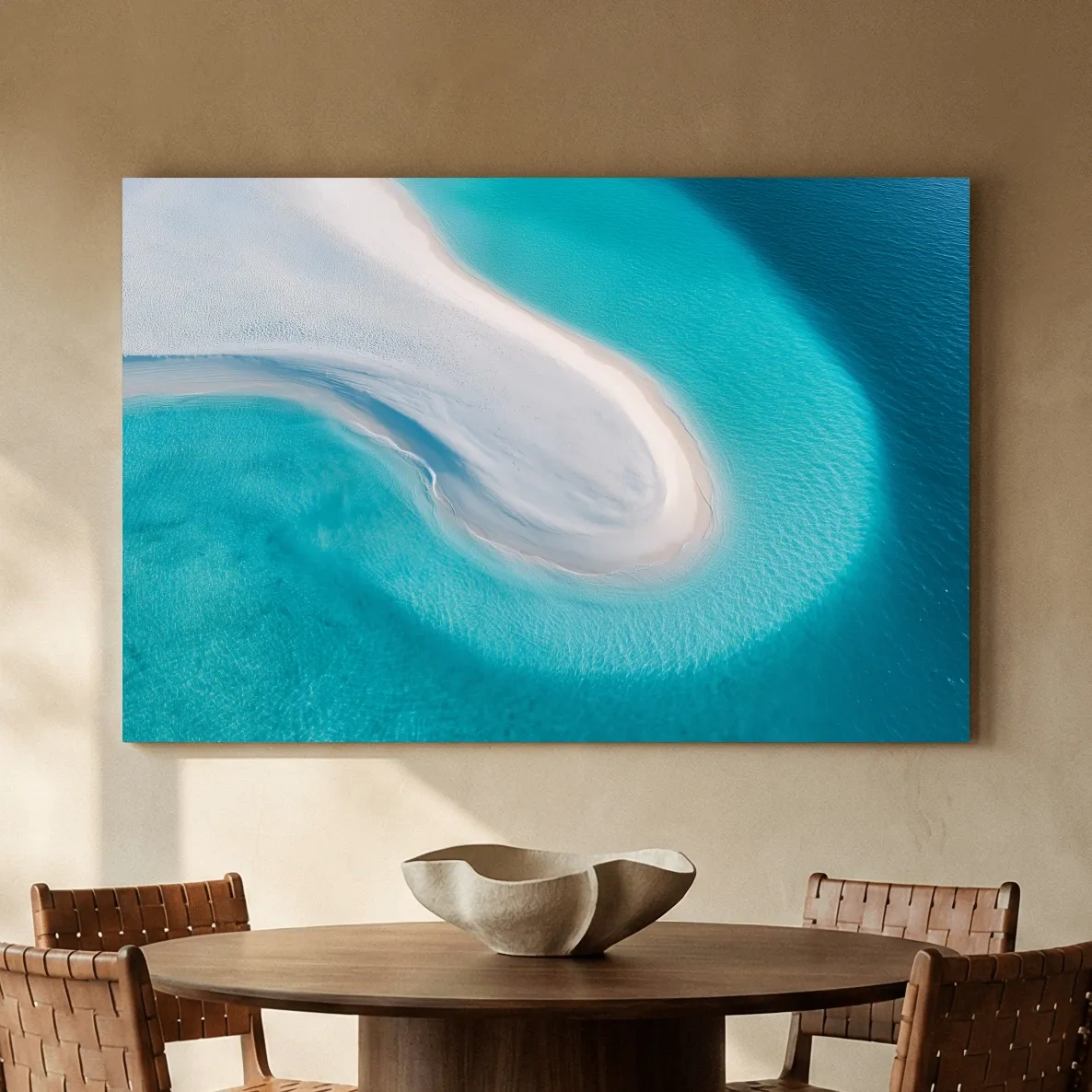 Aerial Tropical Sandbar - Abstract Photographic Ocean Wall Art
