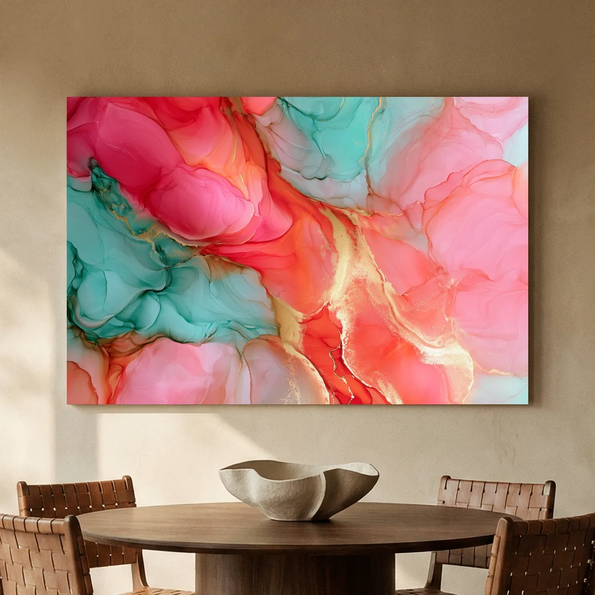 Abstract Alcohol Ink Fluid Water Painting - Vibrant Wall Art