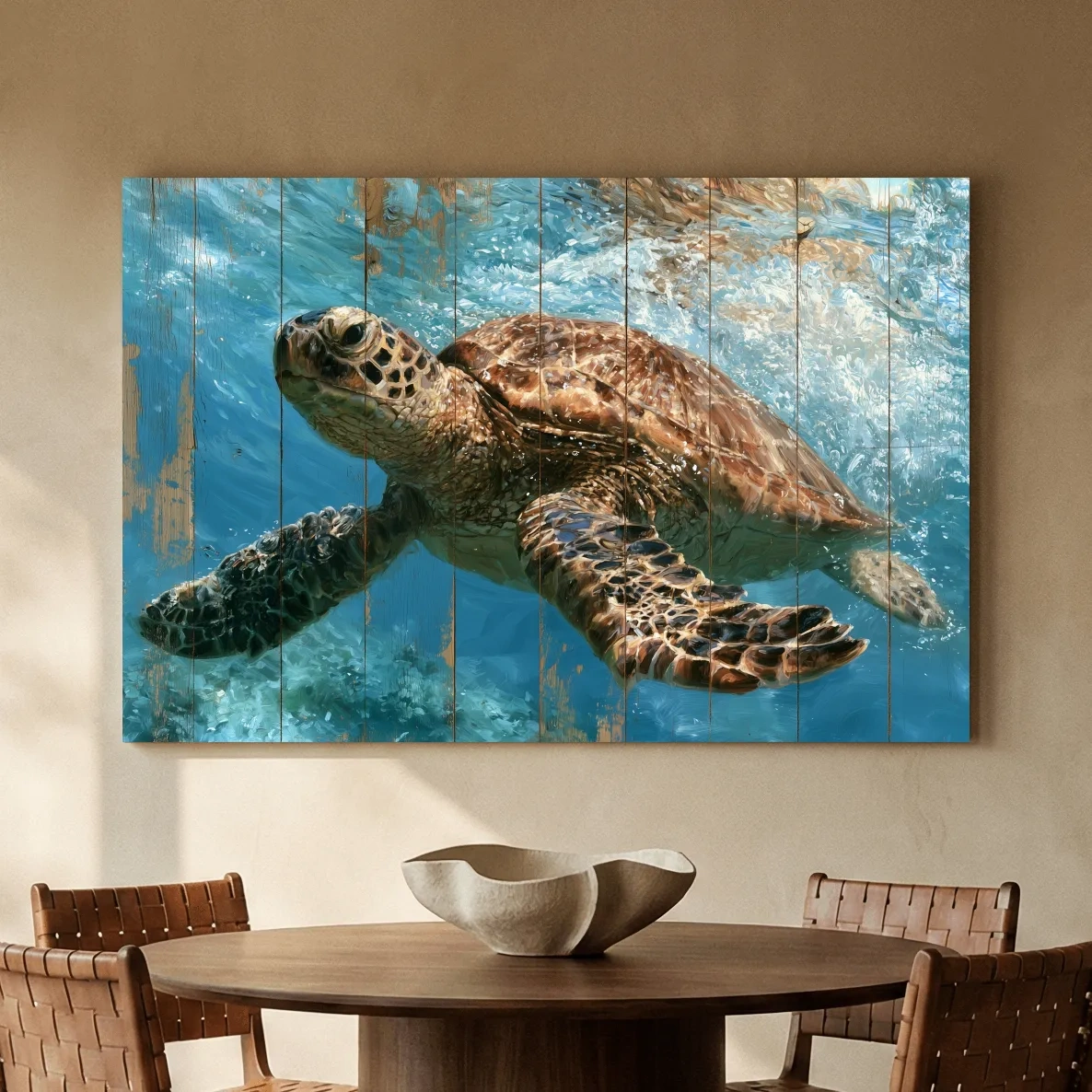 Underwater Sea Turtle Painting - Marine Life Wall Art
