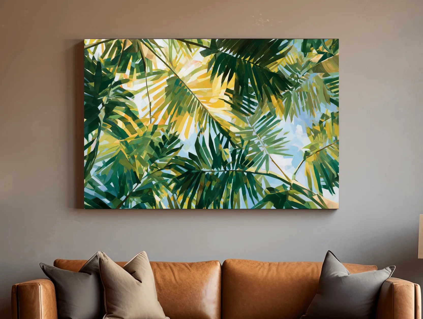 Abstract Tropical Palm Canopy - Cubist Painting Wall Art