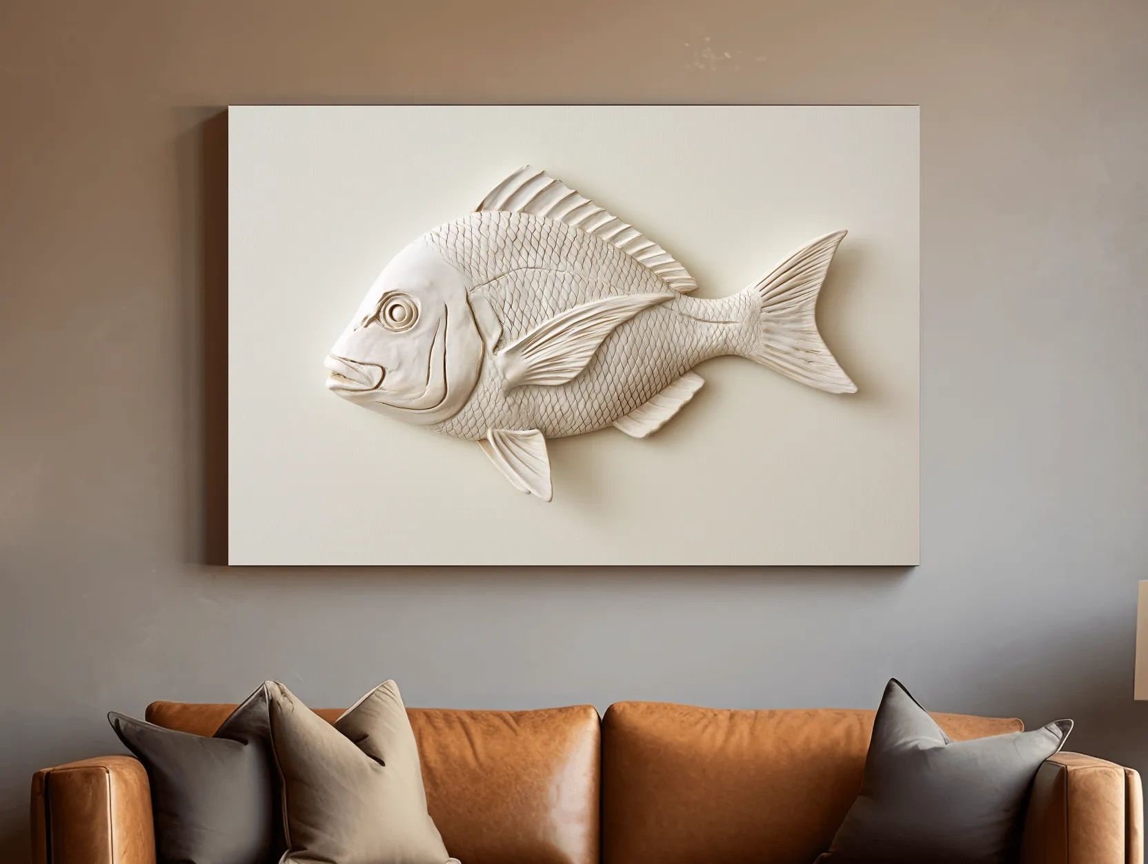Minimalist Hamptons Fish Relief - Photographic Marine Life Wall Art