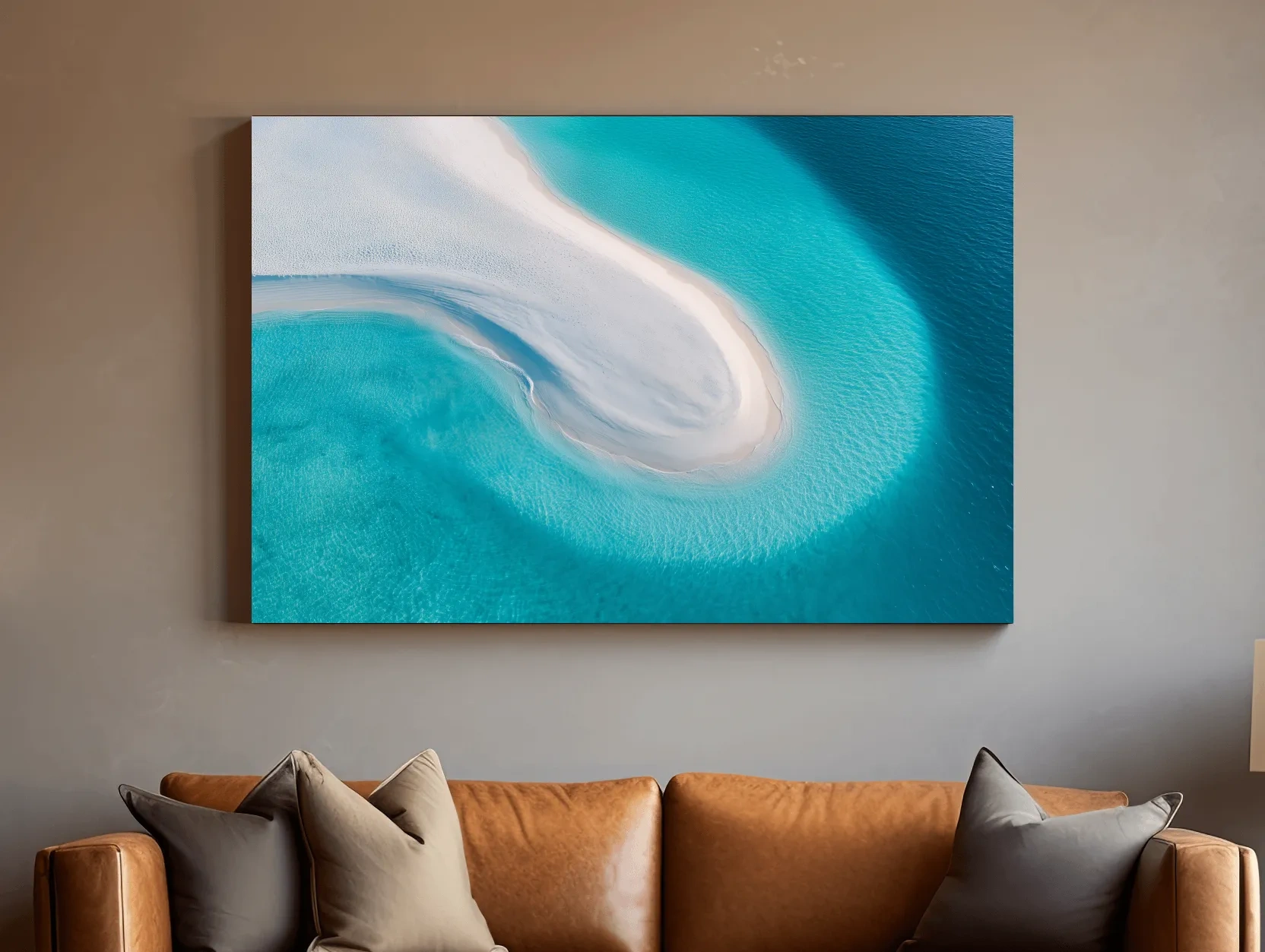 Aerial Tropical Sandbar - Abstract Photographic Ocean Wall Art