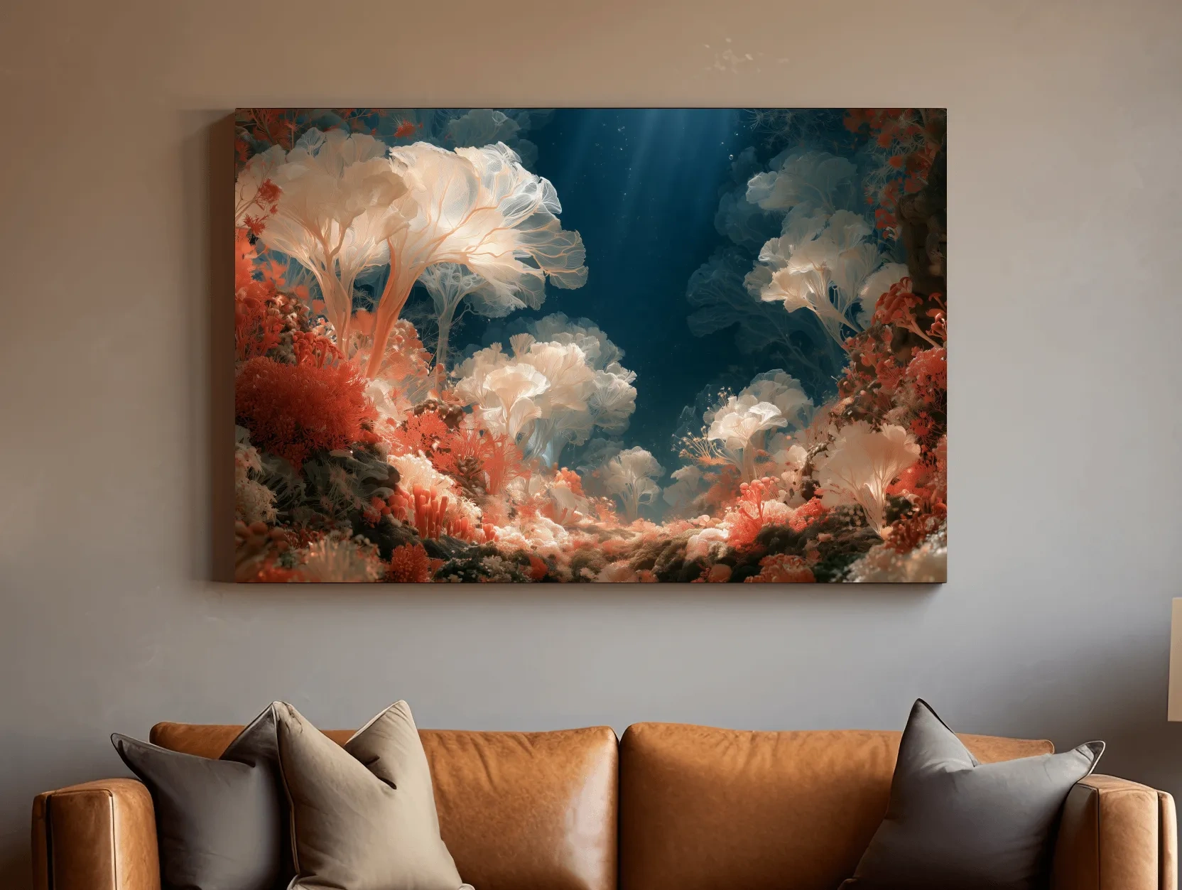 Surreal Coral Reef Garden Artwork - Elegant Underwater Wall Art