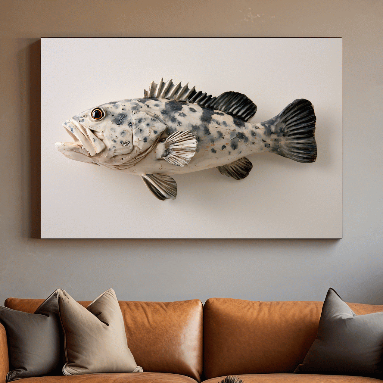 Spotted Grouper Fish - Hamptons Minimalist Photographic Wall Art