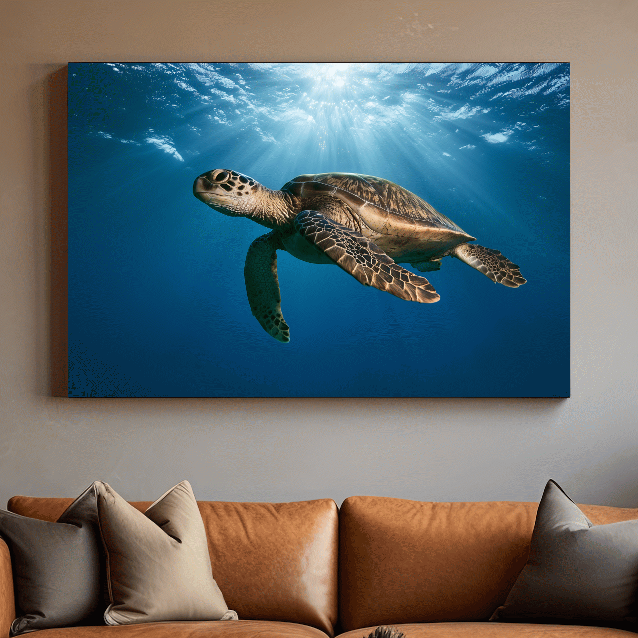 Majestic Sea Turtle Underwater Photography - Marine Life Wall Art