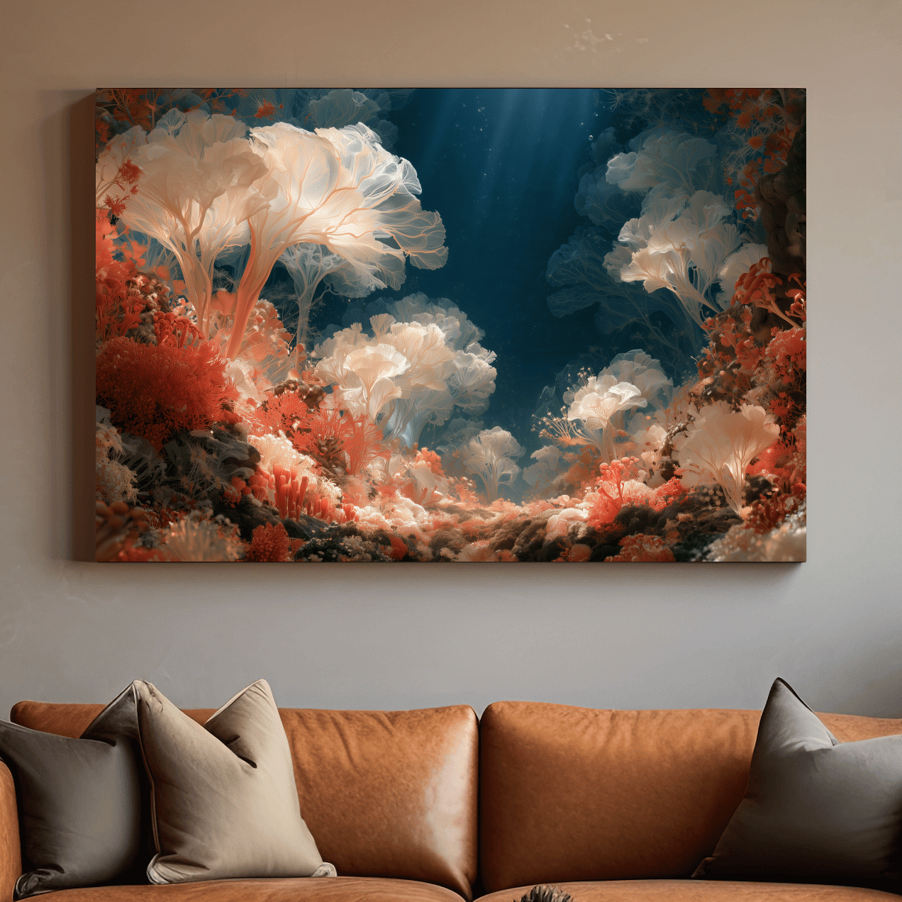 Surreal Coral Reef Garden Artwork - Elegant Underwater Wall Art