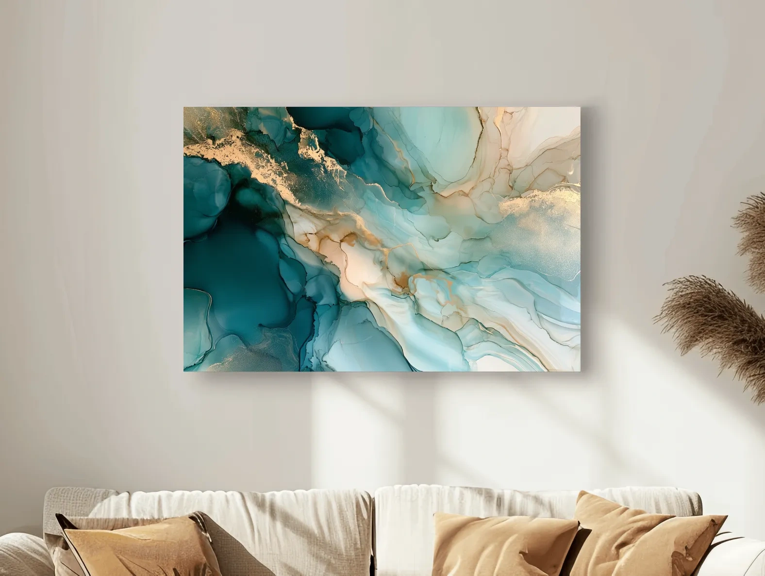 Alcohol Ink Abstract Painting - Luxurious Coastal Wall Art