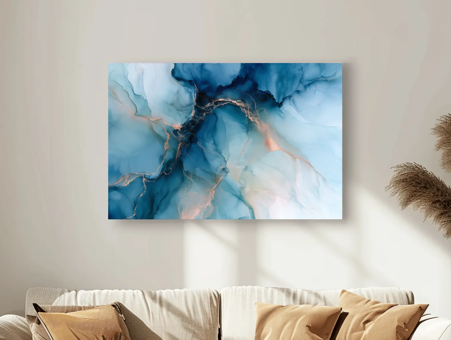 Abstract Agate Vein Design - Organic Mixed Media Wall Art