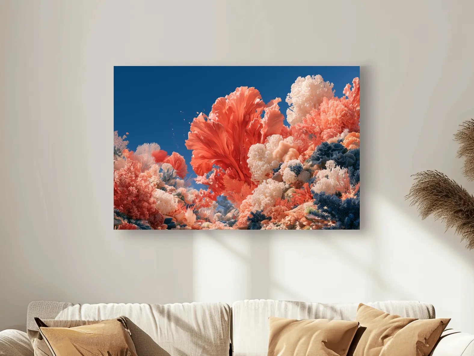 Vibrant Coral Reef Artwork - Marine Life Wall Art