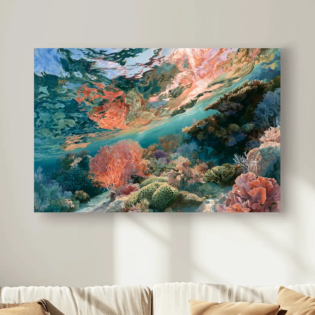 Vibrant Coral Reef Painting - Underwater Artwork
