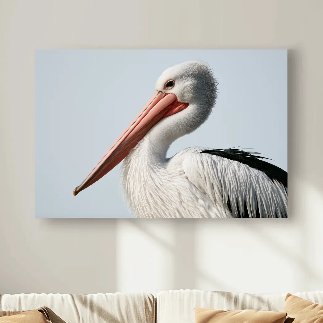 Hamptons Pelican Profile - Minimalist Coastal Illustration Wall Art