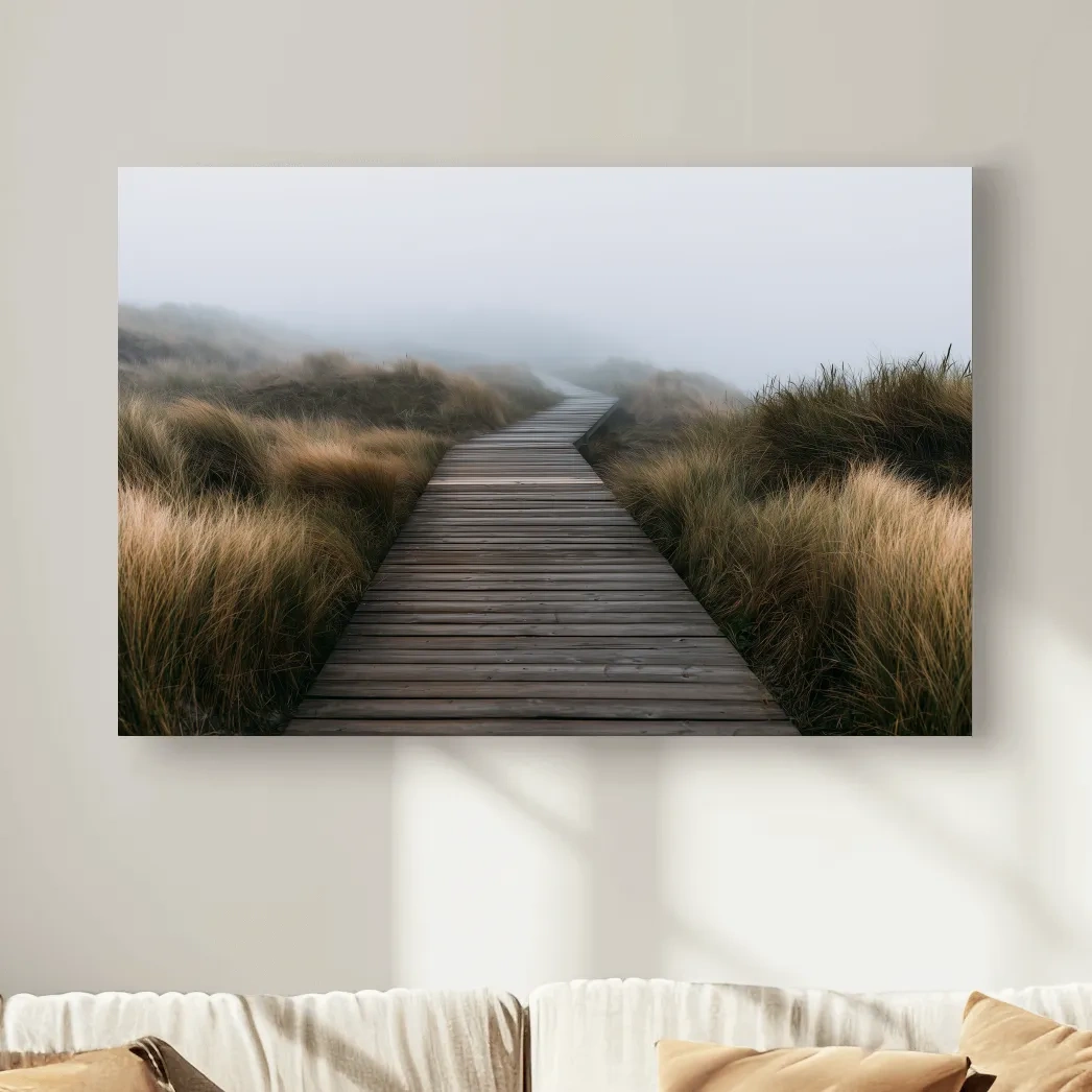 Misty Dune Boardwalk - Boho Photographic Beach Wall Art
