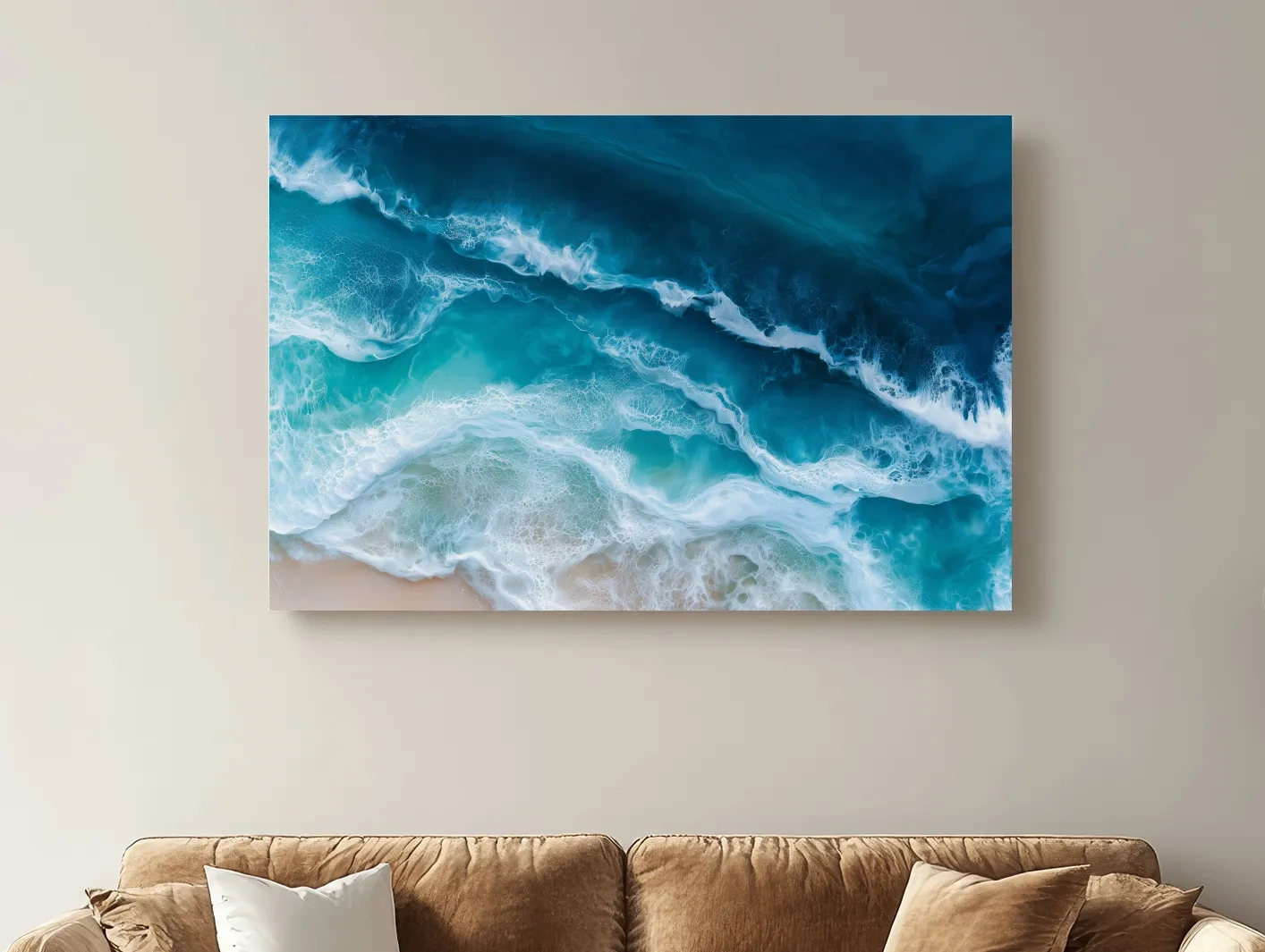 Aerial Crashing Ocean Waves - Abstract Seascape Wall Art