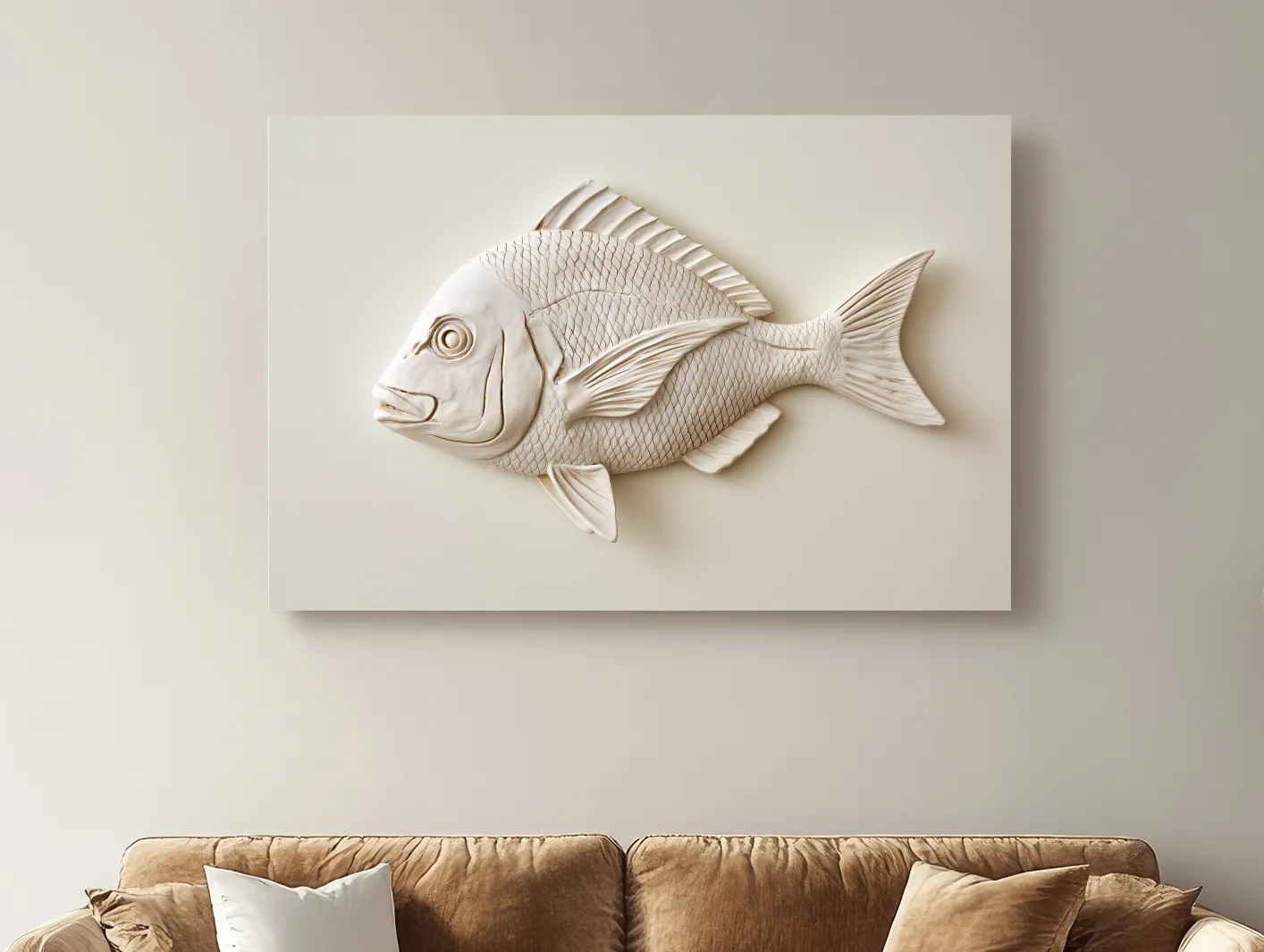Minimalist Hamptons Fish Relief - Photographic Marine Life Wall Art
