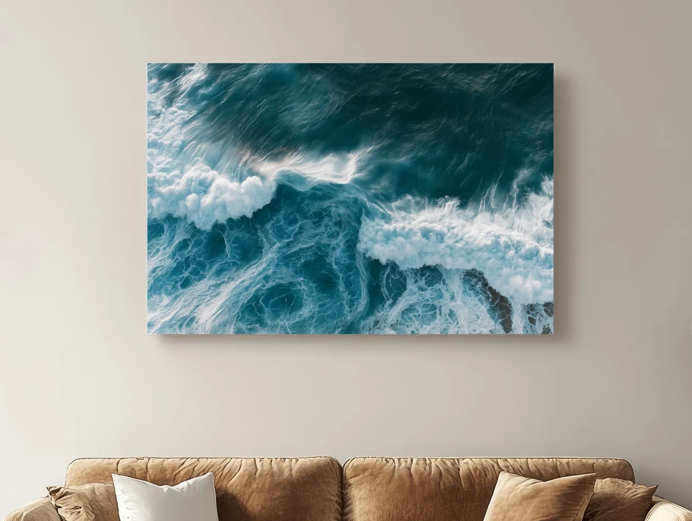 Aerial Crashing Waves - Abstract Photographic Ocean Wall Art