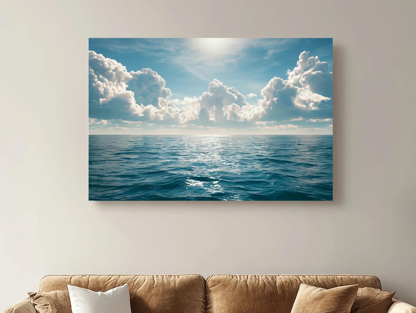 Serene Ocean Horizon Photography - Coastal Seascape Wall Art