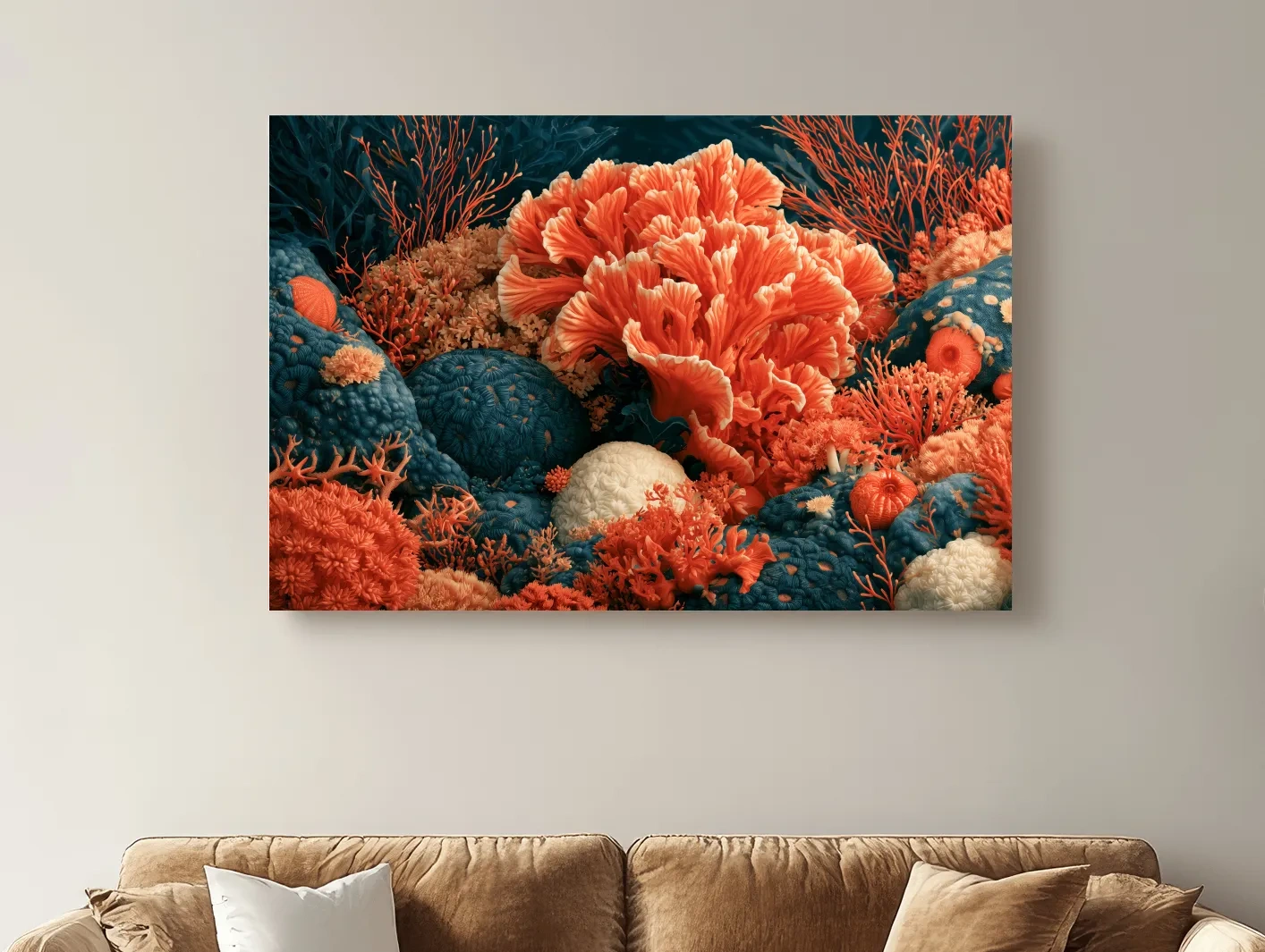 Coral Reef Illustration Artwork - Marine Life Wall Art