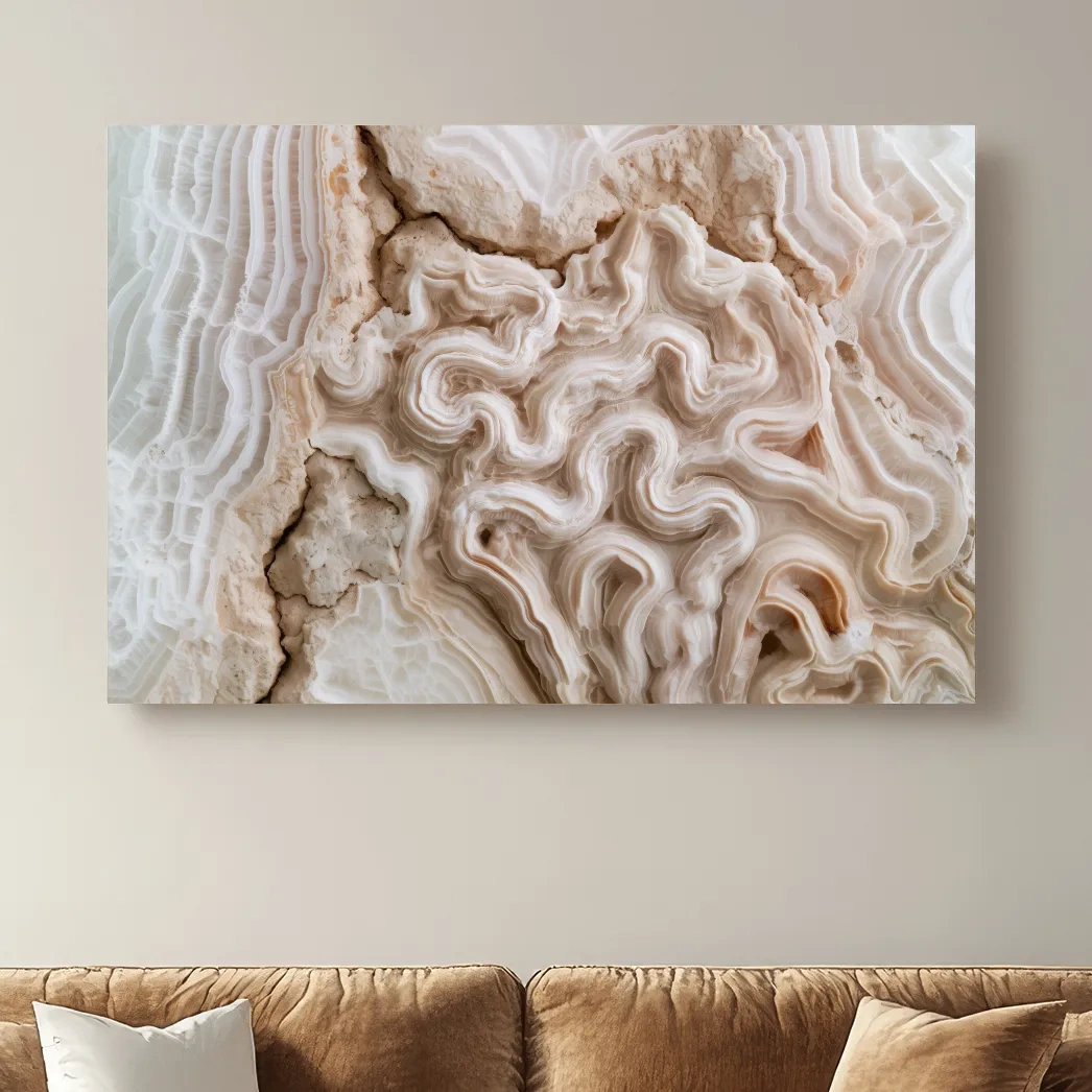 Petrified Brain Coral Macro - Abstract Natural Texture Wall Art