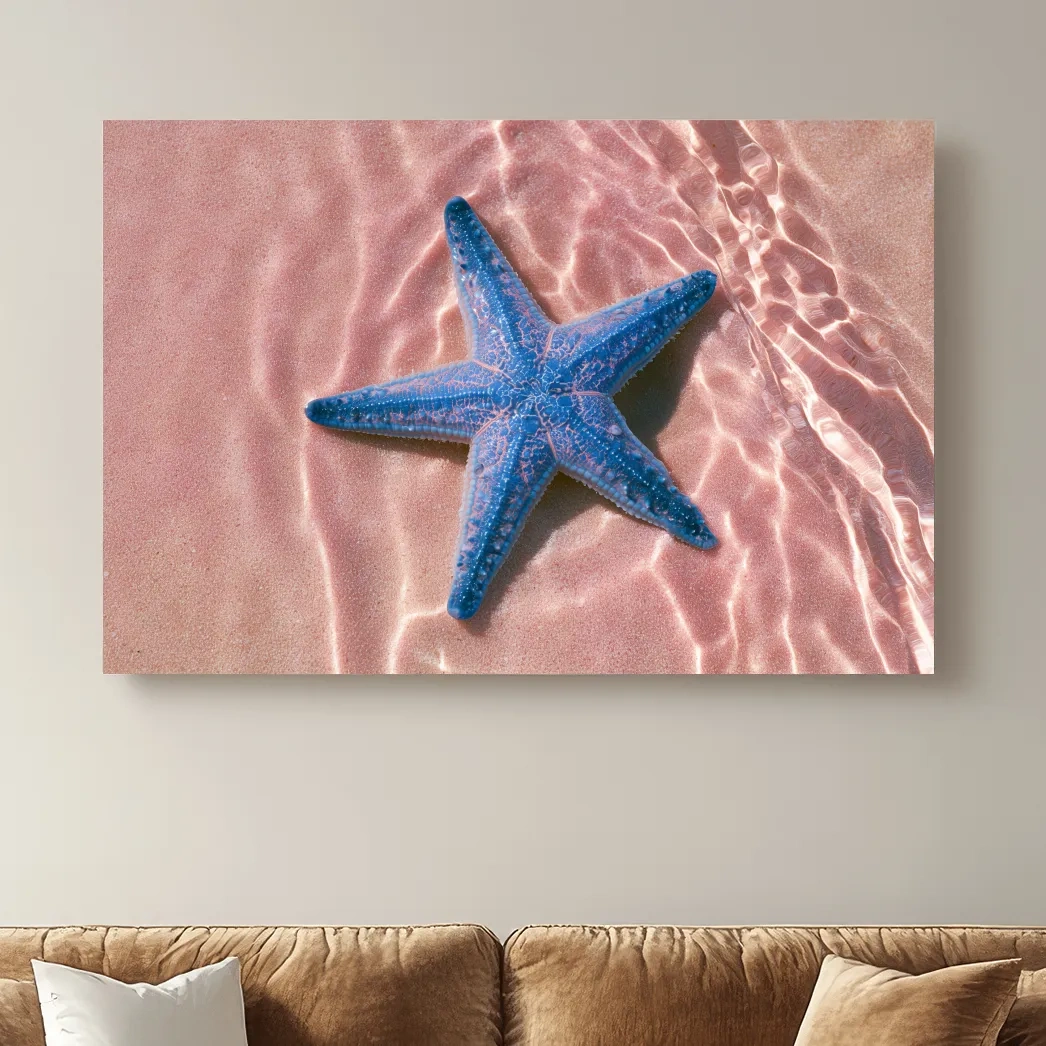 Minimalist Starfish Underwater - Photographic Marine Life Wall Art
