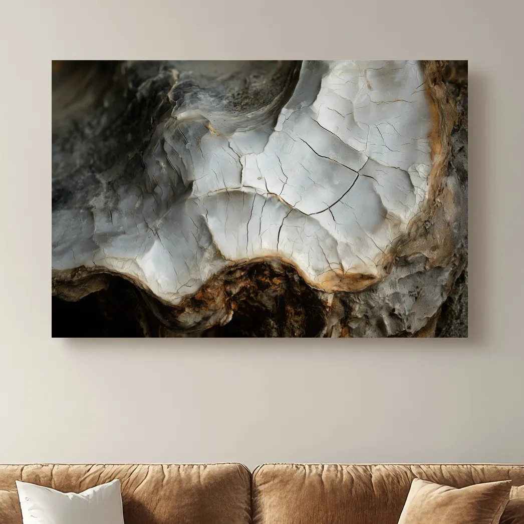 Chalky Oyster Shell Strata - Moody Abstract Photographic Art