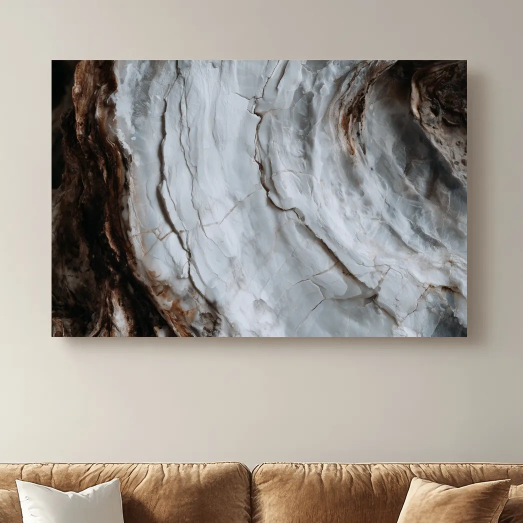 Abstract Cracked Oyster Shell - Rustic Coastal Photographic Wall Art