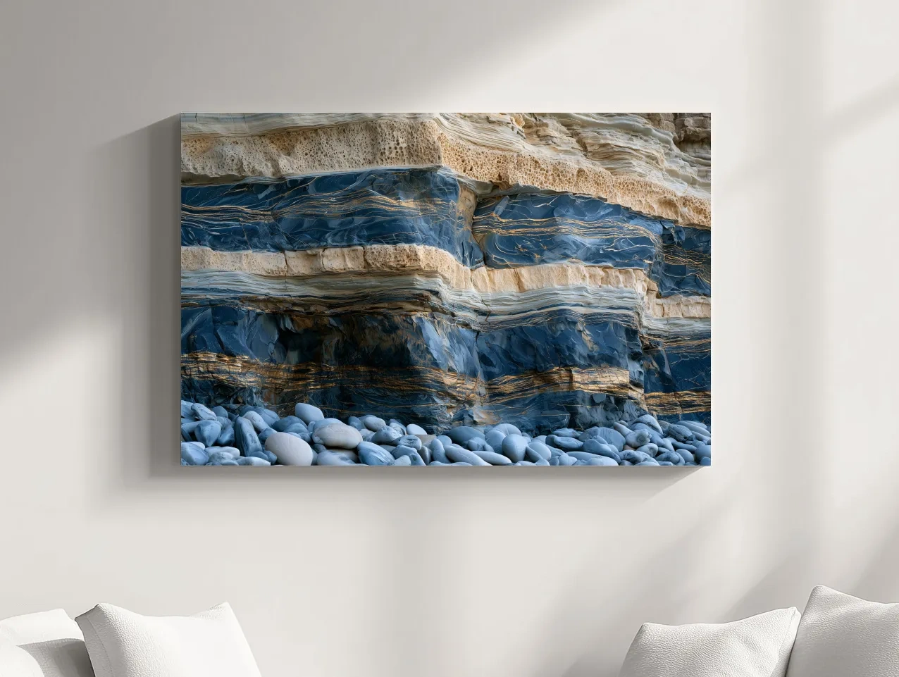 Layered Coastal Cliff Strata - Abstract Stone Wall Art