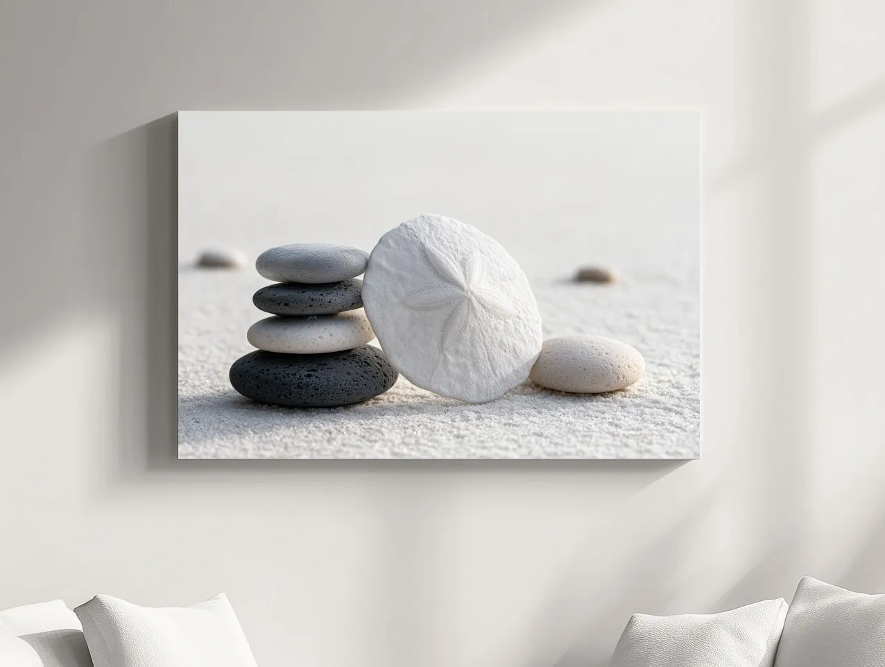 Sand Dollar Pebble Still Life - Photographic Coastal Wall Art