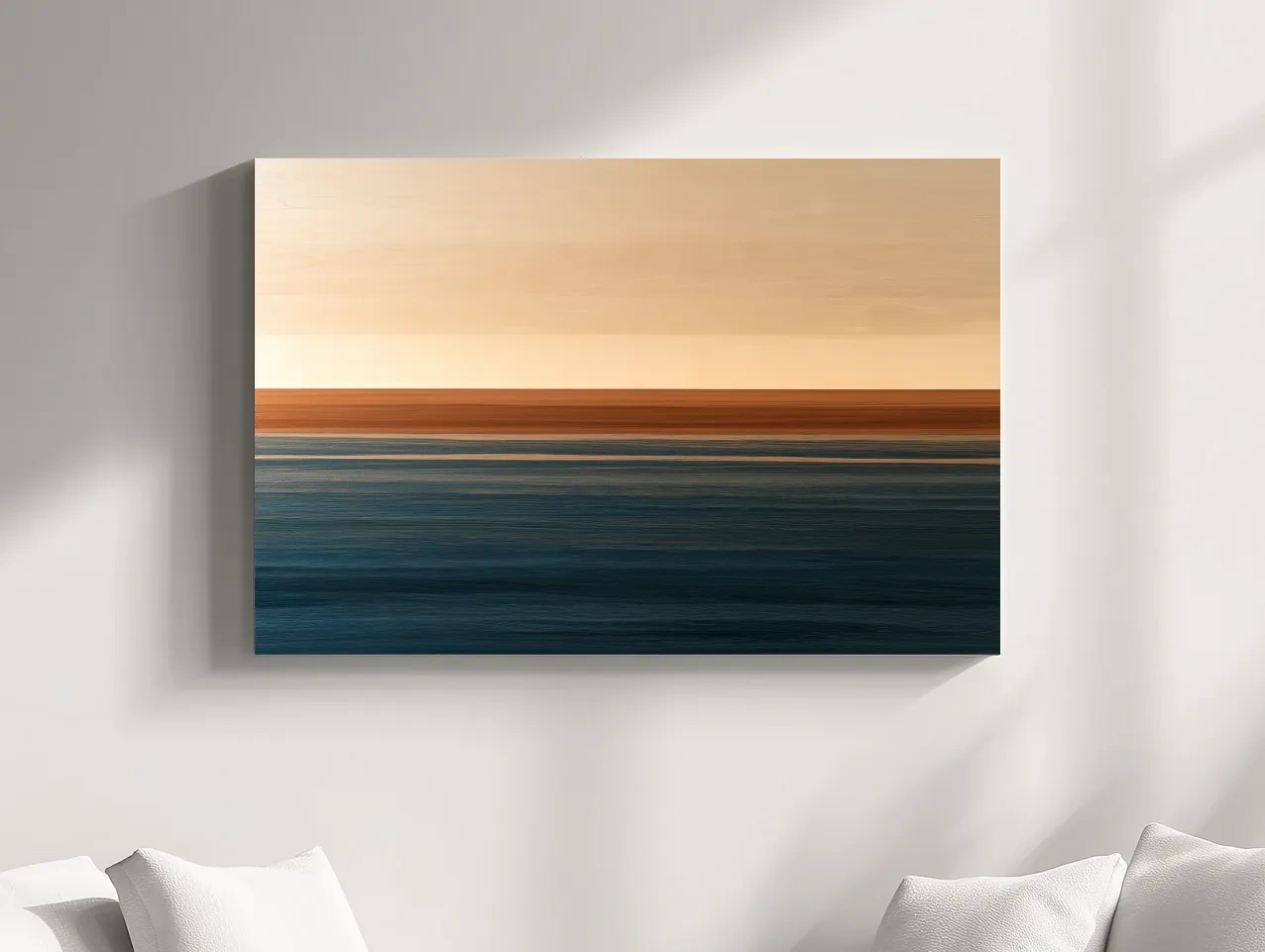 Minimalist Ocean Horizon - Mixed Media Seascape Wall Art