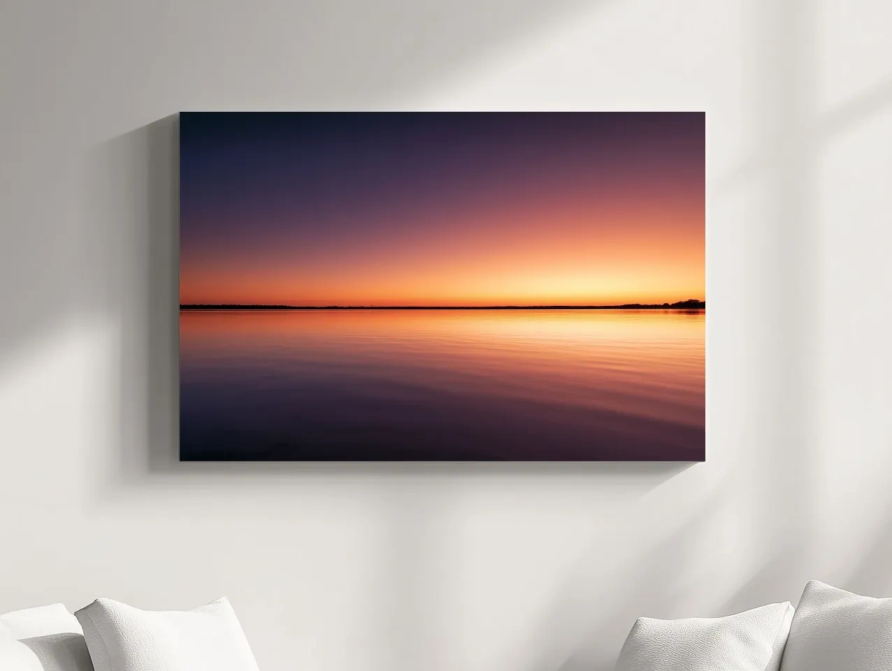 Minimalist Shallow Ocean Bay Sunset - Photographic Horizon Wall Art