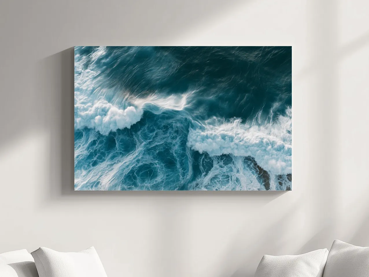 Aerial Crashing Waves - Abstract Photographic Ocean Wall Art